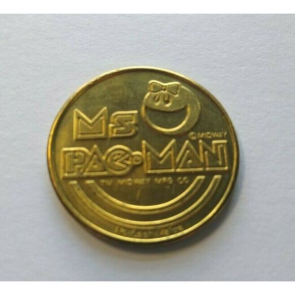 Ms Pac-Man Arcade Token Video Game 1982 Worlds Fair Expo Retro Gaming - Picture 3 of 5